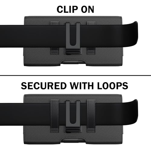 DeBin Belt Case for Galaxy S25+ S24+ Plus, 5G S24 FE S23+ S22+ S21+ S20+ S10+ A15 A25 A54 A53 A52 A20 Cell Phone Belt Holster with Belt Clip Carry Pouch Holder (Fits Samsung Phone with Case on) - Image 3