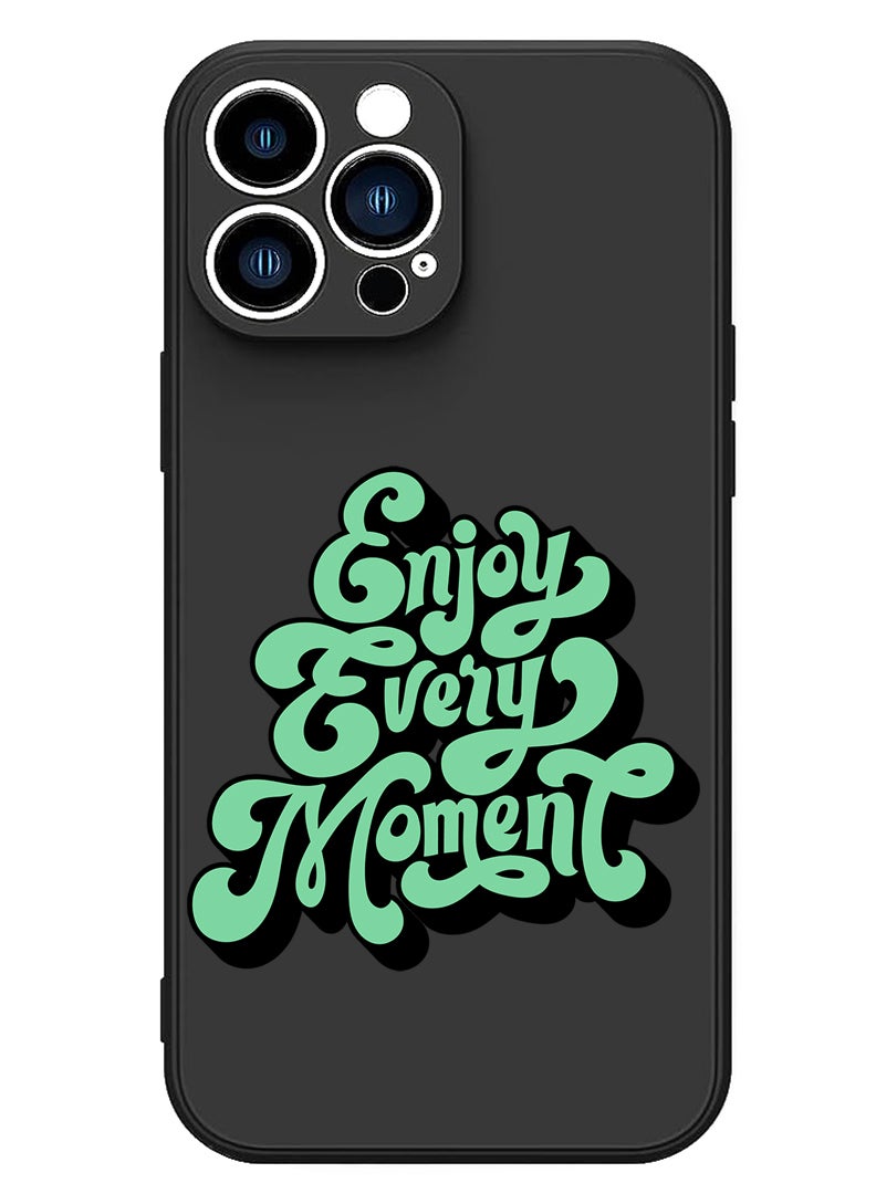 Theodor Protective Slim Fit Case Liquid Silicone Cover with Full Body Protection Anti-Scratch Shockproof Case For iPhone 13 Pro Max Black  - Enjoy your rally copy - Image 1