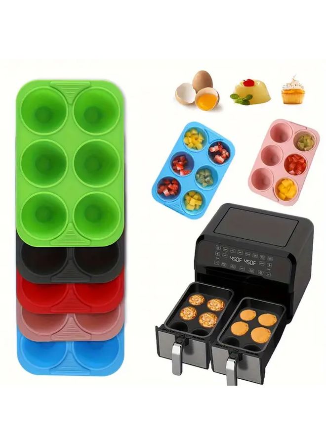 Blue Rectangular Silicone Cake Pan For Air Fryer Oven Microwave Dishwasher Safe - Image 1