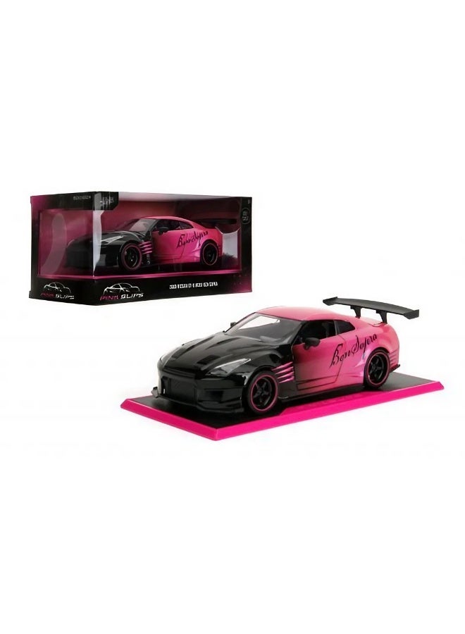 JADA Pink Slips Midnight Rush 2009 Nissan Gt-R (R35) Bensopra Die-Cast Car (1:24, Pink/Black) - Image 1