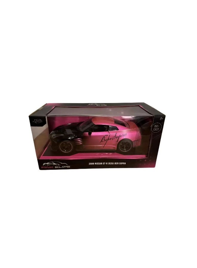 JADA Pink Slips Midnight Rush 2009 Nissan Gt-R (R35) Bensopra Die-Cast Car (1:24, Pink/Black) - Image 2