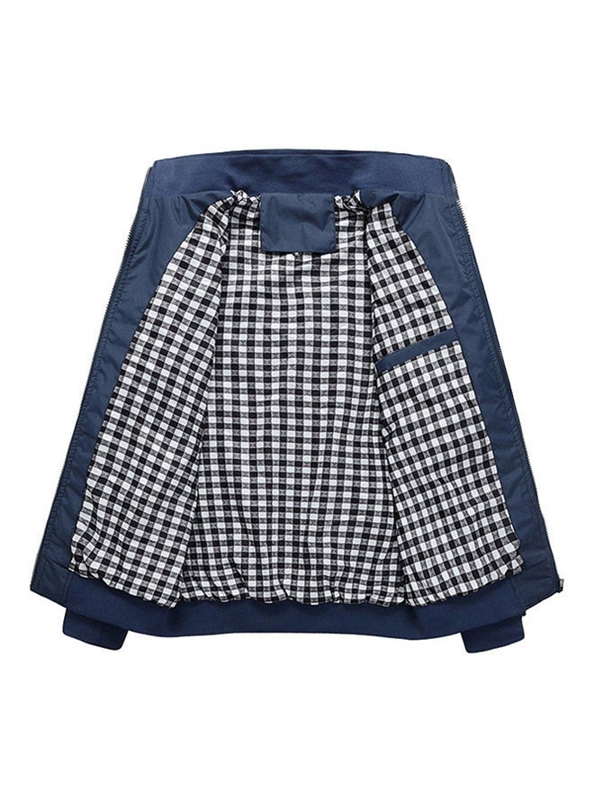 أوتاد الربيع الخريف نمط الأعمال سترة سليم أزرق - Image 2