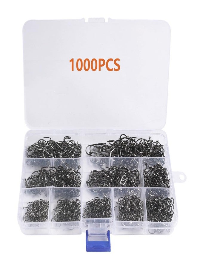 AMHDV 300Pcs/ 500Pcs/ 1000Pcs Small Fishing Hooks, 10 Different Sizes Tiny Fish Hook Set for Freshwater (1000pcs (2# to 20#)) - Image 3