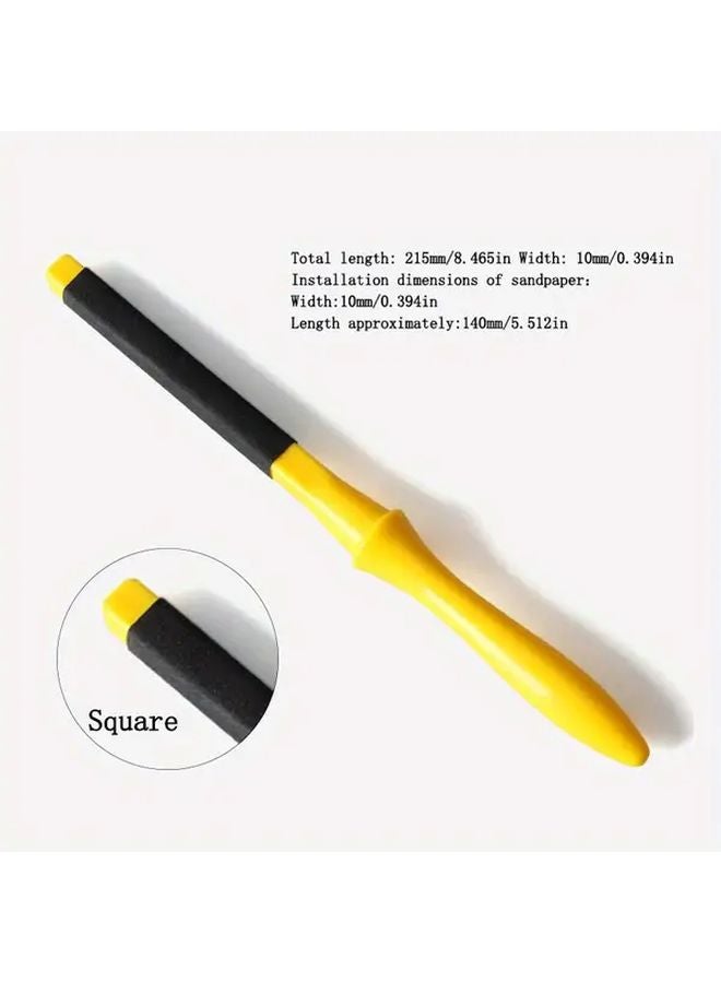10mm Square Plastic Sandpaper Stick Woodworking Jewelry Polishing Tool - Image 1