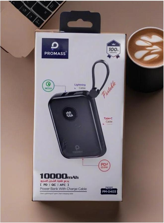 PROMASS 10,000mAh Portable Power Bank Your On-the-Go Charging Solution