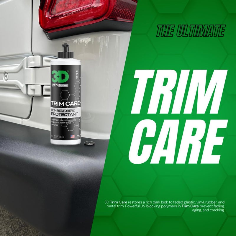3D Trim Care Restorer of Faded & Dull Plastic, Rubber, Trim & Bumpers - Renews Surface to Original Appearance - Long Lasting Shine & Protection 16oz. - Image 4
