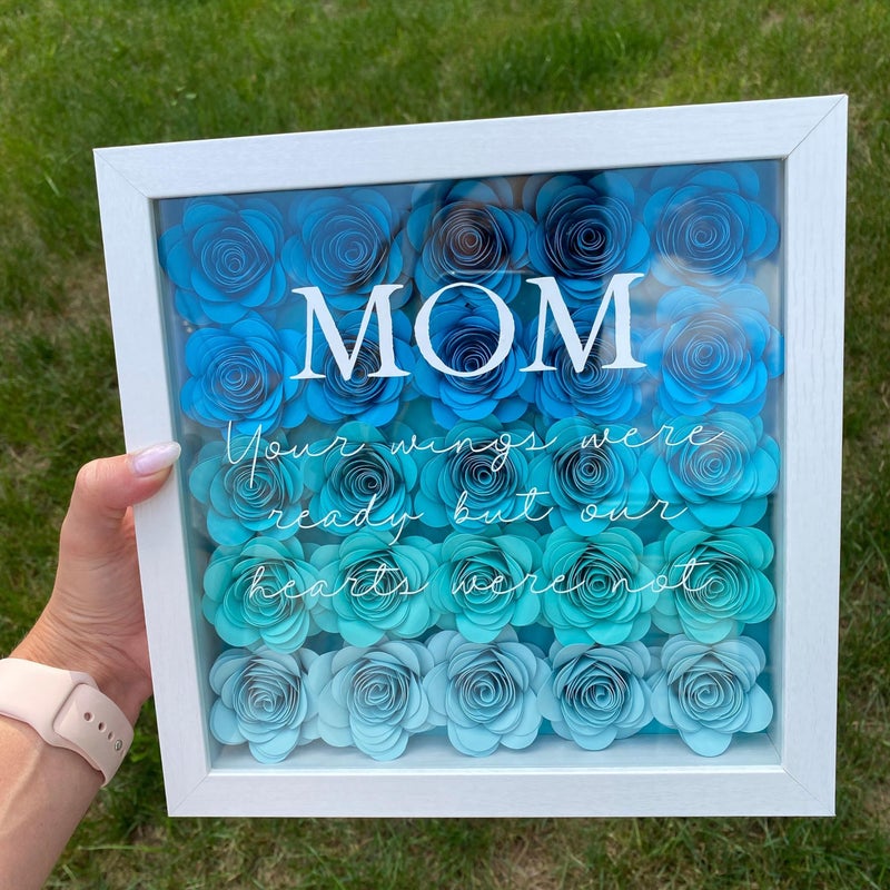 Mverse Mverse Light Blue Roses Artificial Flowers  Mini Paper Flower Crafts DIY Gift Decorations for Custom Shadow Box Frame  Graduation Cap  Cake Topper (18 Pieces  Light Blue)  - Image 2
