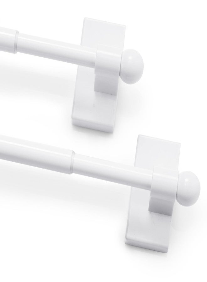 ديكونوفو قضبان ستائر مغناطيسية من ديكونوفو، عبوة من قطعتين، قابلة للتعديل بدون حفر، مصنوعة من الفولاذ المقاوم للصدأ، بطول 16-28 بوصة، تثبيت مغناطيسي قوي للأبواب والنوافذ والمساحات المؤجرة، سهلة التركيب، قضبان بيضاء للشقق والمنازل والمكاتب - Image 1
