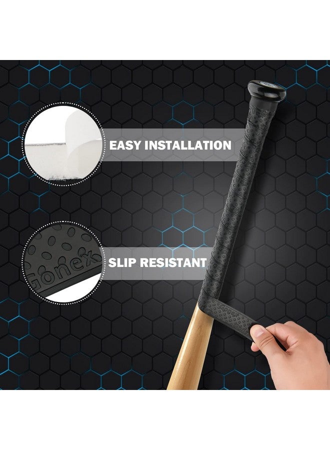 Gonex Bat Grip Tape For Baseball Softball, 1.1Mm 40.16'' Pro Feel Full Adhesive Back Baseball Bat Grip, Black Wrap (2 Packs) - Image 4