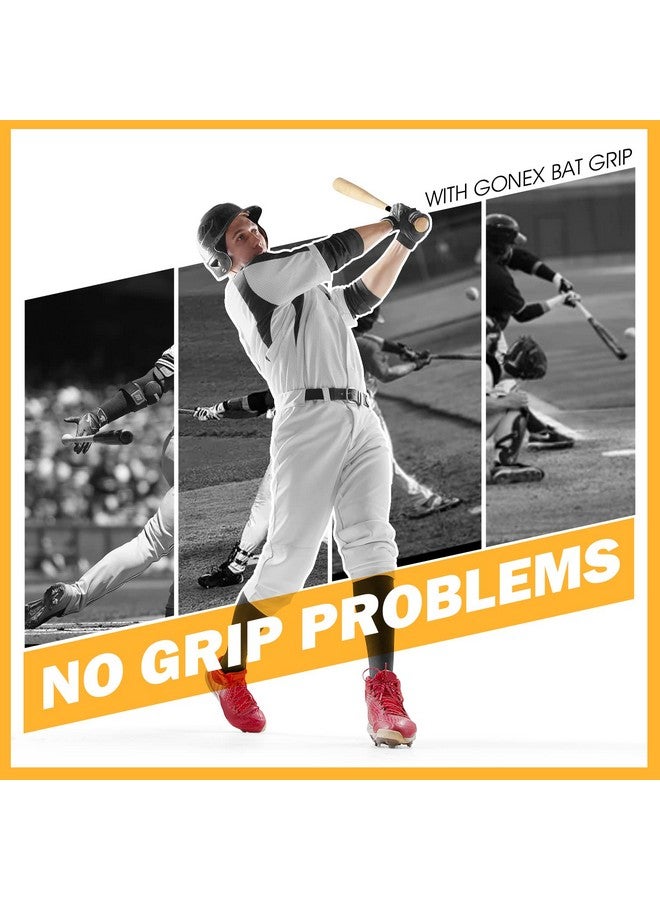 Gonex Bat Grip Tape For Baseball Softball, 1.1Mm 40.16'' Pro Feel Full Adhesive Back Baseball Bat Grip, Black Wrap (2 Packs) - Image 3
