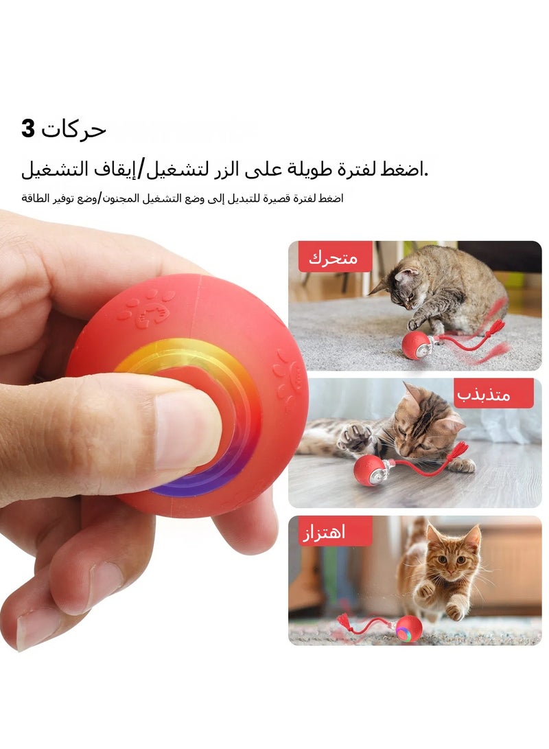 عام كرة صغيرة من السيليكون للحيوانات الأليفة، بالاستعمال الجاذبي والذكي. كتلة لتنبه القطط والكلاب. كرة حبلية وتنزهية كهربائية تتقلب. تساعد على تخفيف الوحدة. - Image 2