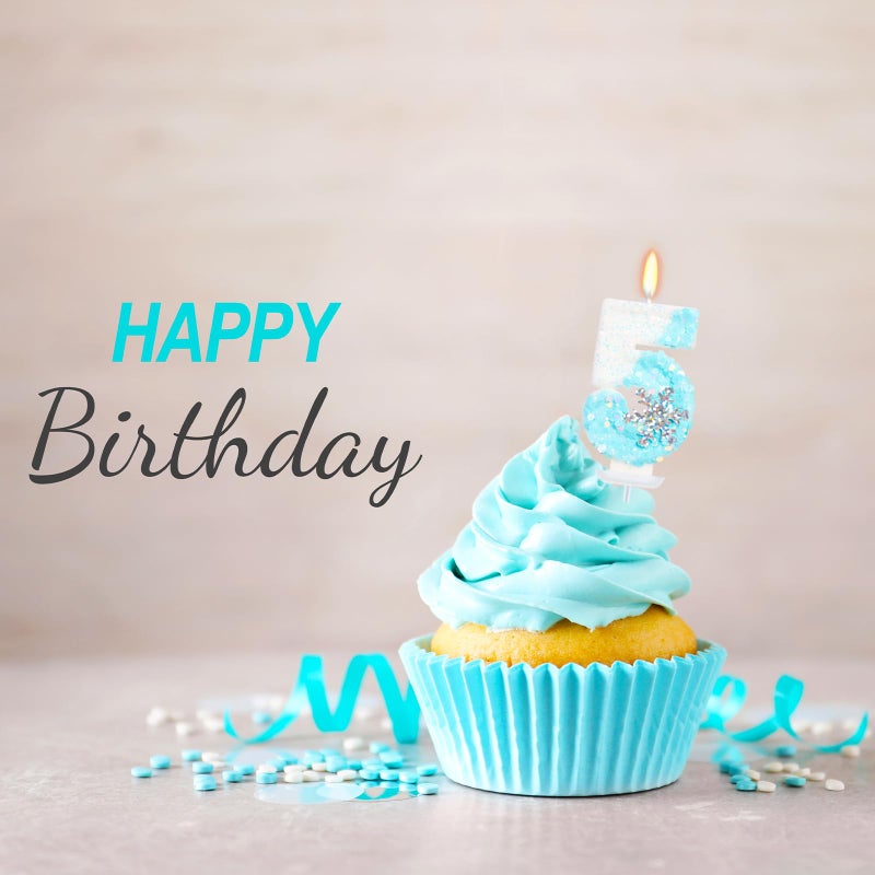 ElekFX Sky Blue Frozen Themed Birthday Candles, Birthday Candles for Party Supplies, 2.76 inch Number 5 Candle Cake Topper Decoration (Number 5) - Image 5