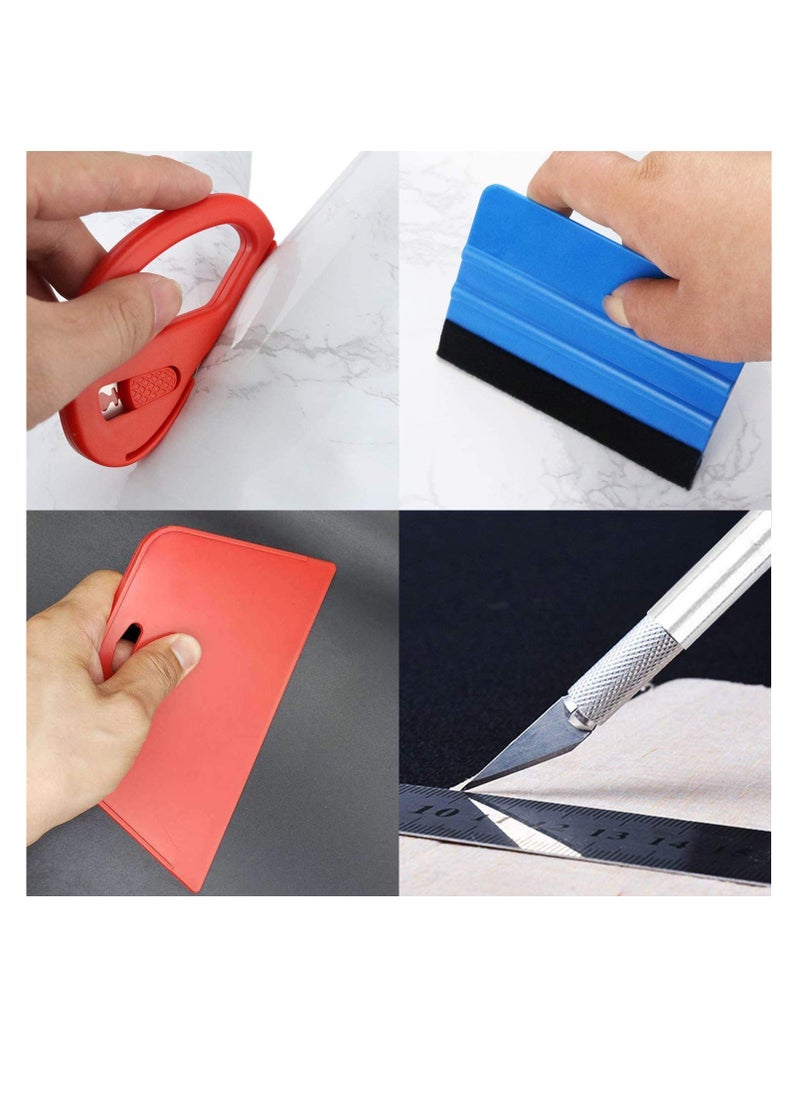 Multi-Function Wallpaper Smoothing Tool Kit, 8-Piece Set for Peel and Stick Wallpaper, Car Wrap, Window Tint, Glass Film, and Adhesive Brush for DIY Projects