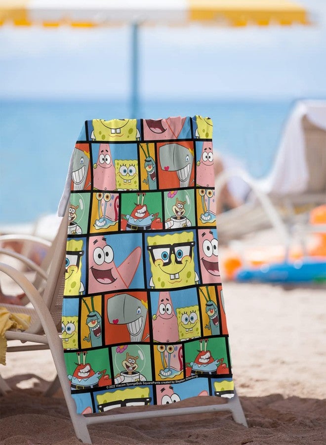 LOGOVISION Spongebob Beach Towel, 30"x60", Spongebob Tile Pattern Beach Towel - Image 2