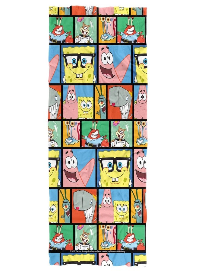 LOGOVISION Spongebob Beach Towel, 30"x60", Spongebob Tile Pattern Beach Towel - Image 1
