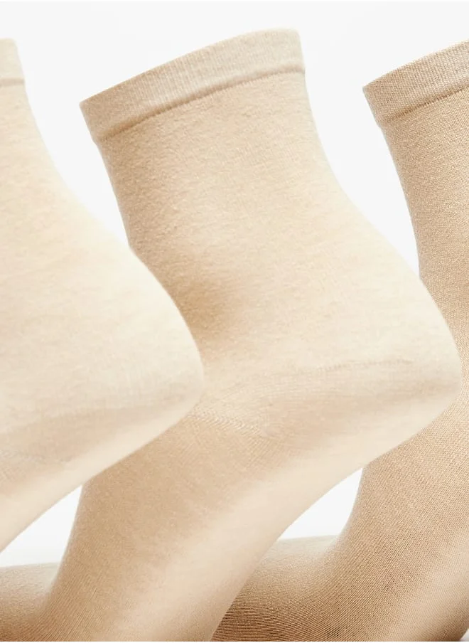 دوتشيني Men's Solid Ankle Length Socks - Set of 3
