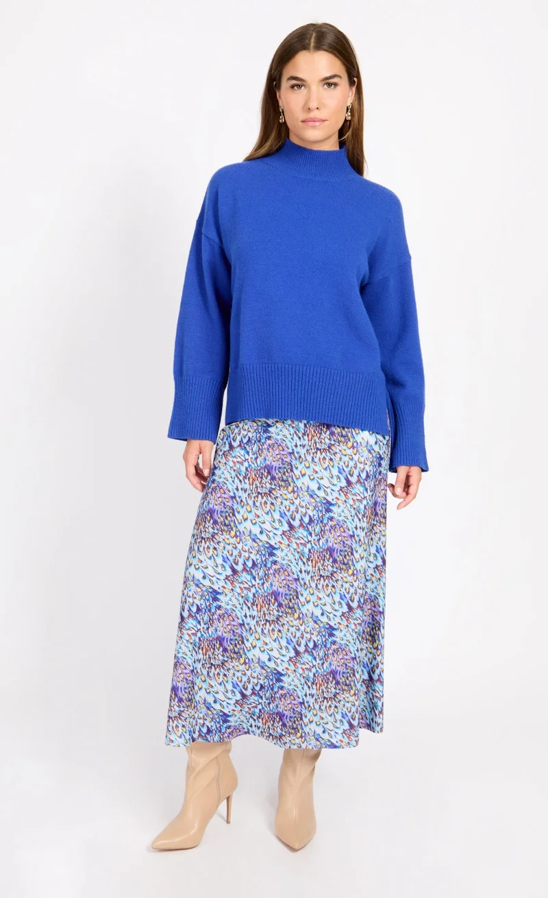 Peacock Print Midaxi Skirt