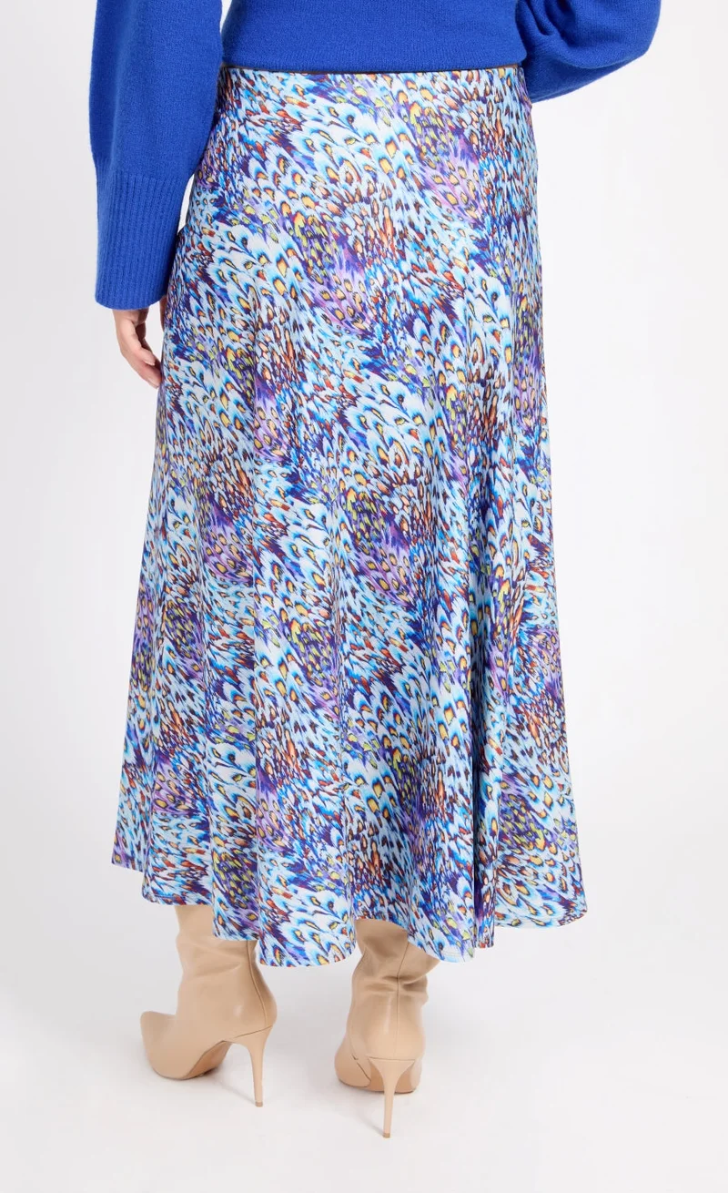 Little Mistress  Peacock Print Midaxi Skirt for Women | Best Price UAE