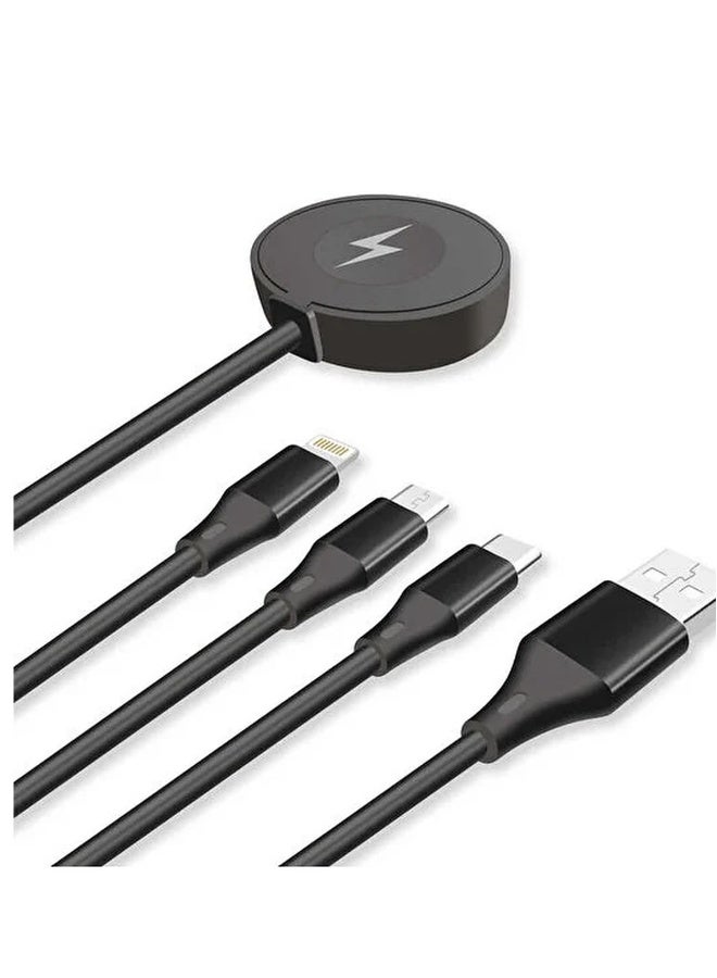 Go-Des 4 In 1 Wireless Smart Watch Charger And Multiple USB Fast Charging Cable For Multi-Purpose - Image 2
