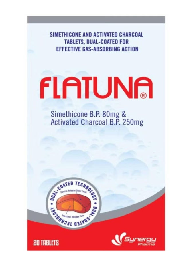فلاتونا ٢٠ قرصًا مغلفة بطبقة مزدوجة لامتصاص فعال للغازات