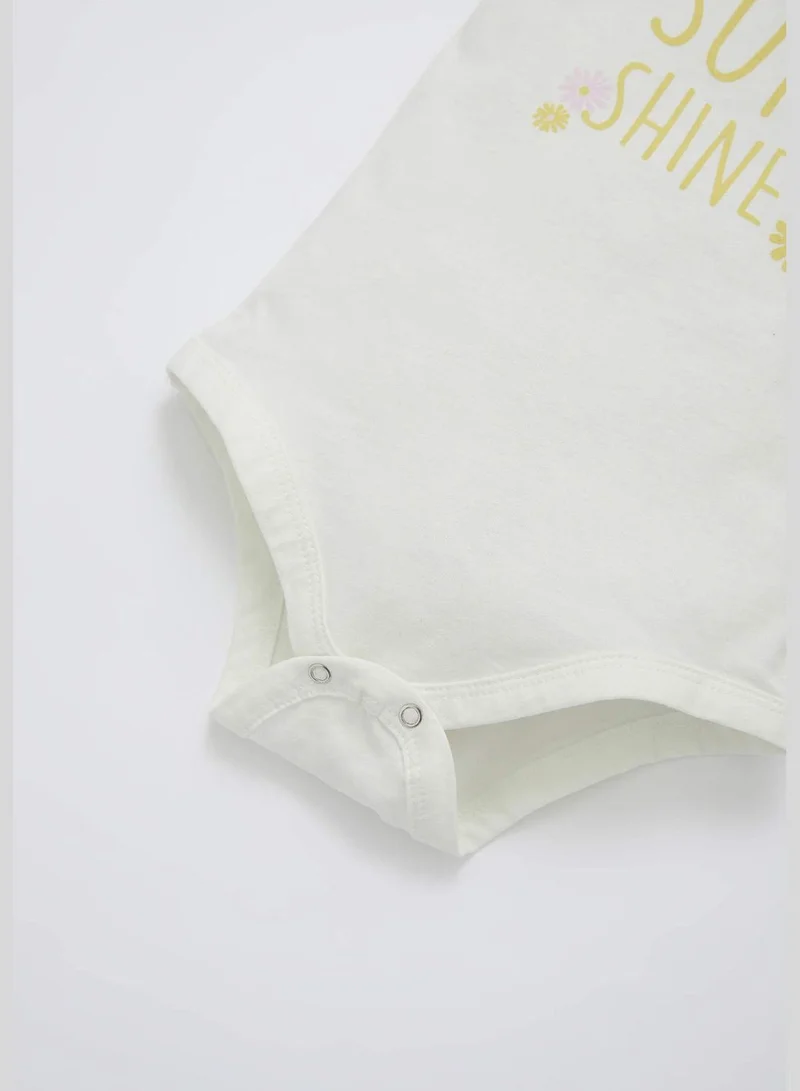 DeFacto Baby Girl Short Sleeve Snap Fastener Body Bandana Set