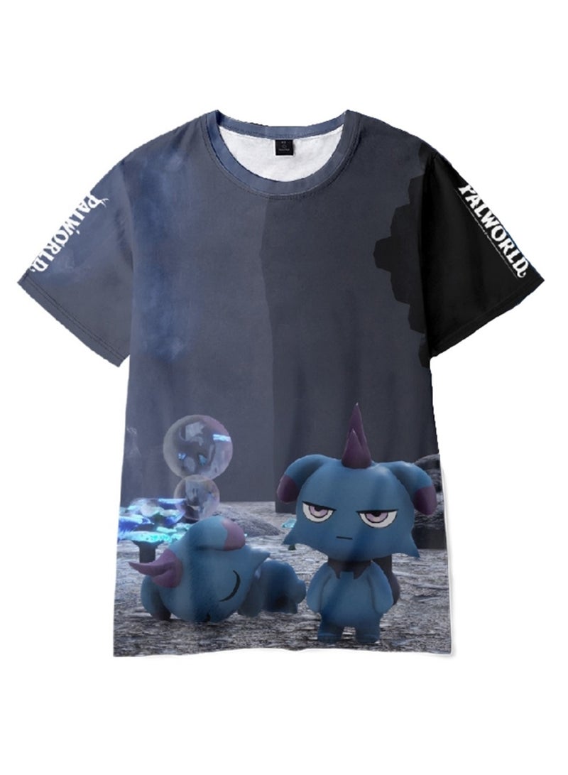 Palworld Phantom Beast Palu 3D digital printing adult and children summer short-sleeved T-shirt - Image 1