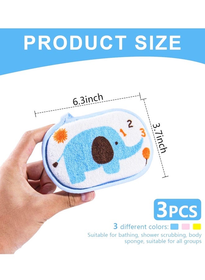 3 قطع من إسفنجات استحمام الأطفال، إسفنجة رغوية ناعمة طبيعية للاستحمام، إسفنجة استحمام للجسم للأطفال/الرضع/الرجال/النساء - Image 2