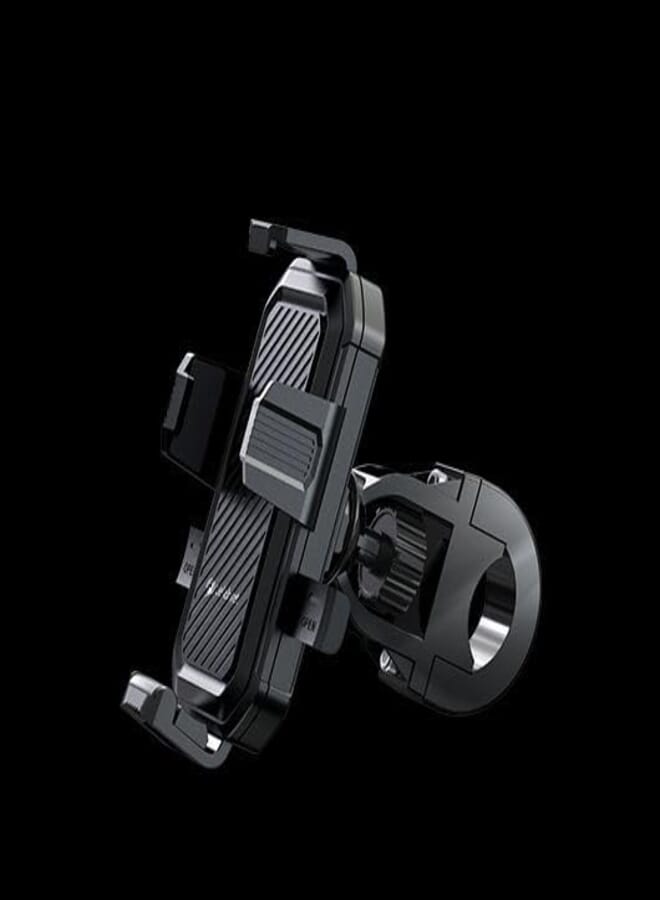 Generic 360° Rotatable Motorcycle Phone Mount Holder - Dual Vibration Dampener, Anti Shake, Black