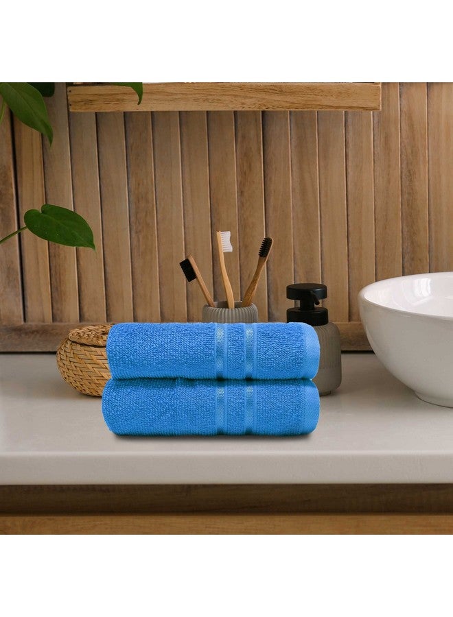 MYTRIDENT Trident Hand Towels, 100% Cotton, Highly Absorbent, Super Soft, 2 Piece Hand Towel Set, 400 GSM, Hand Towel Set of 2, Gym Towel, Spa Towel, Comfort Living Towel-Ocean Blue - Image 3