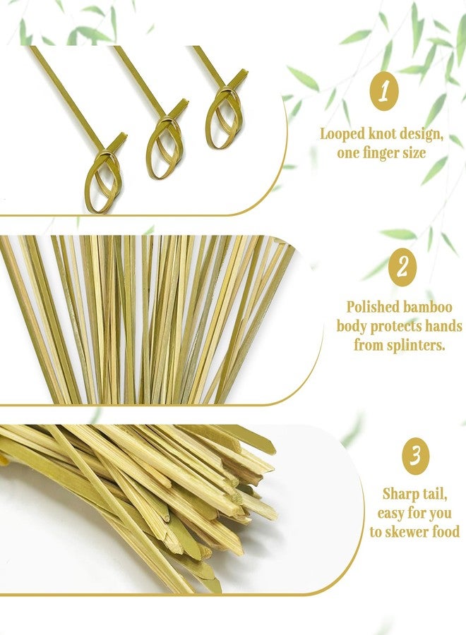 ylnurac 1000 Pcs 6Inch Bamboo Cocktail Picks for Drinks 6 Inch Bamboo Skewers Cocktail Toothpicks for Appetizers Food Picks Cocktail Sticks with Looped Knot for Barbecue Snacks Events Party - Image 3