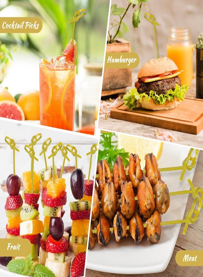 ylnurac 1000 Pcs 6Inch Bamboo Cocktail Picks for Drinks 6 Inch Bamboo Skewers Cocktail Toothpicks for Appetizers Food Picks Cocktail Sticks with Looped Knot for Barbecue Snacks Events Party - Image 5