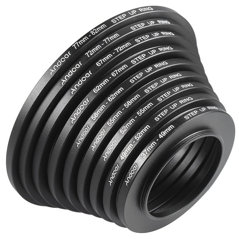 ANDOER Filter Ring Adapter, Andoer 18pcs Camera Lens Filter Metal Adapter Ring Kit (9pcs Step Up Set & 9pcs Step Down Ring Set) - Image 5