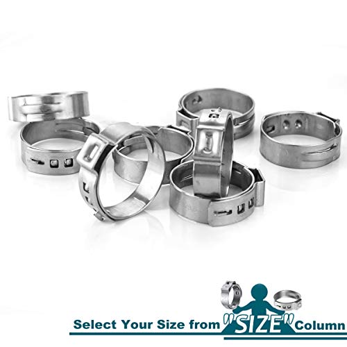 LOKMAN 50 Pack 5/8 Inch PEX Cinch Clamps, Stainless Steel Cinch Crimp Rings Pinch Clamps for PEX Tubing Pipe Fitting Connections (5/8 Inch) - Image 3