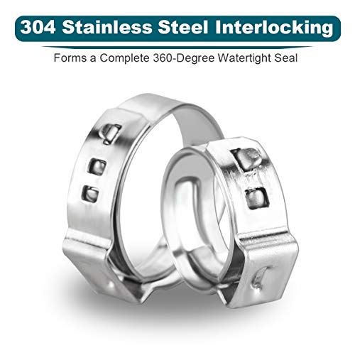 LOKMAN 50 Pack 5/8 Inch PEX Cinch Clamps, Stainless Steel Cinch Crimp Rings Pinch Clamps for PEX Tubing Pipe Fitting Connections (5/8 Inch) - Image 2