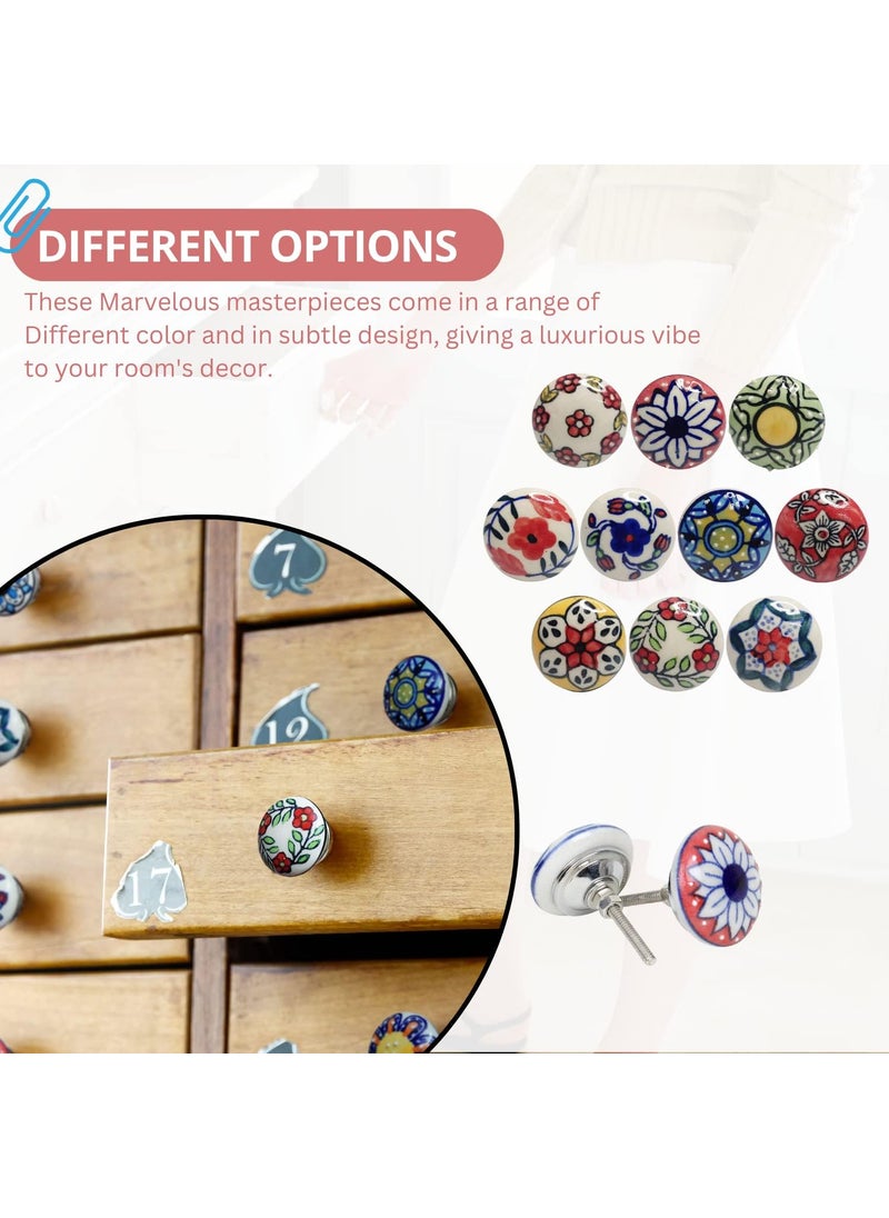 Hashcart Hashcart 12Piece Ceramic Knobs  Colored Cabinet  Drawer Knobs for Home  Office  - Image 3