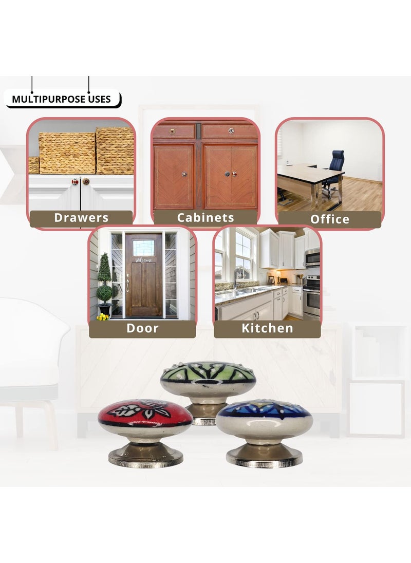 Hashcart Hashcart 12Piece Ceramic Knobs  Colored Cabinet  Drawer Knobs for Home  Office  - Image 5