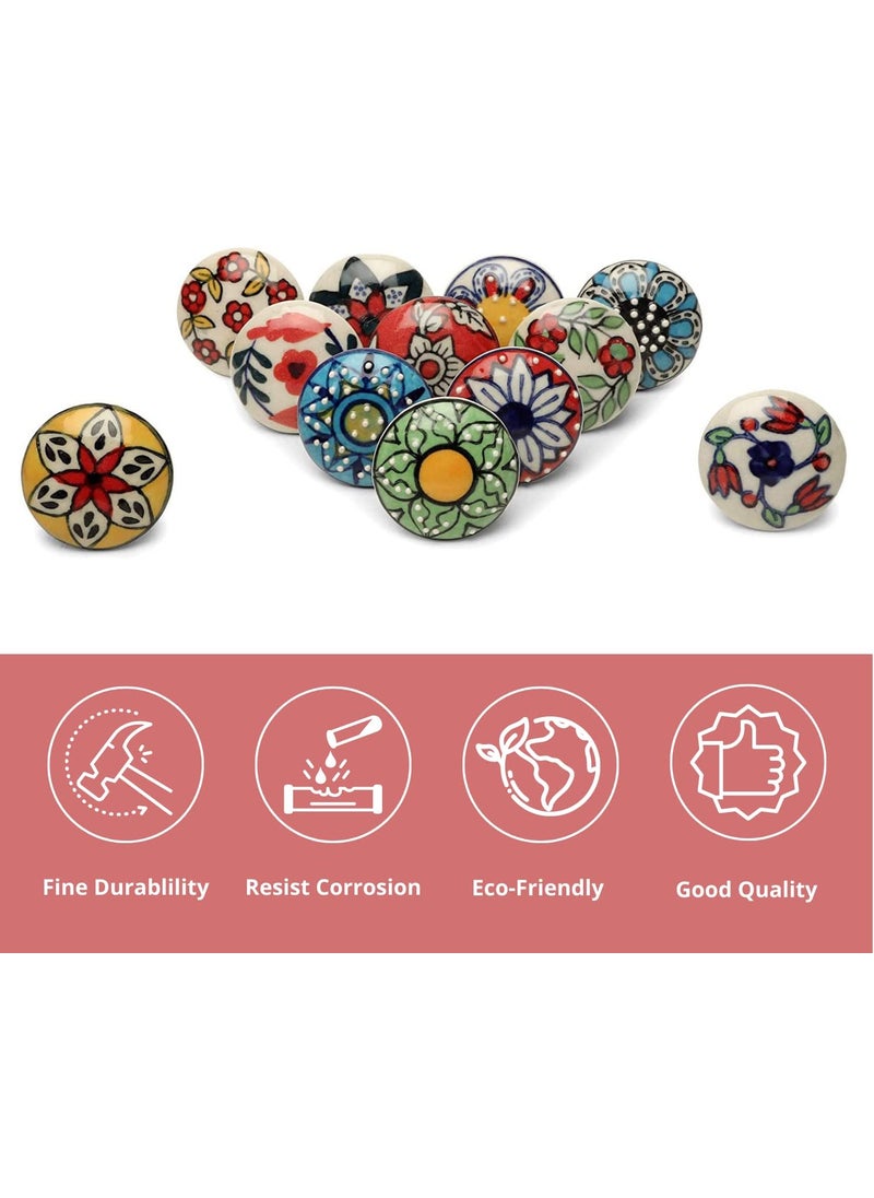 Hashcart Hashcart 12Piece Ceramic Knobs  Colored Cabinet  Drawer Knobs for Home  Office  - Image 2