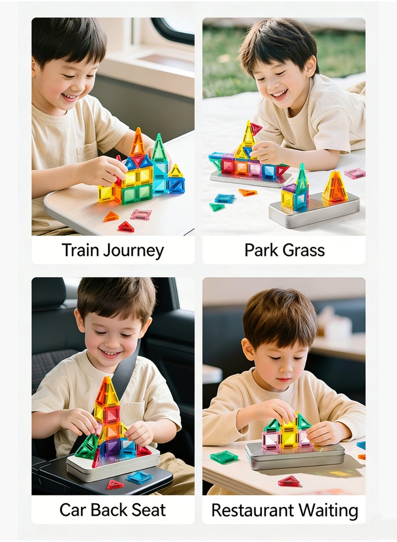 AuliceVerse 38  PCS Magnetic Tiles Building Blocks Set – Magnet Toys for Kids & Toddlers, STEM Learning Montessori Construction Toy, Educational Creative Building Blocks for 3+ Year Old Boys & Girls - Image 5