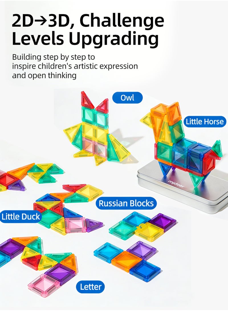 AuliceVerse 38  PCS Magnetic Tiles Building Blocks Set – Magnet Toys for Kids & Toddlers, STEM Learning Montessori Construction Toy, Educational Creative Building Blocks for 3+ Year Old Boys & Girls - Image 3