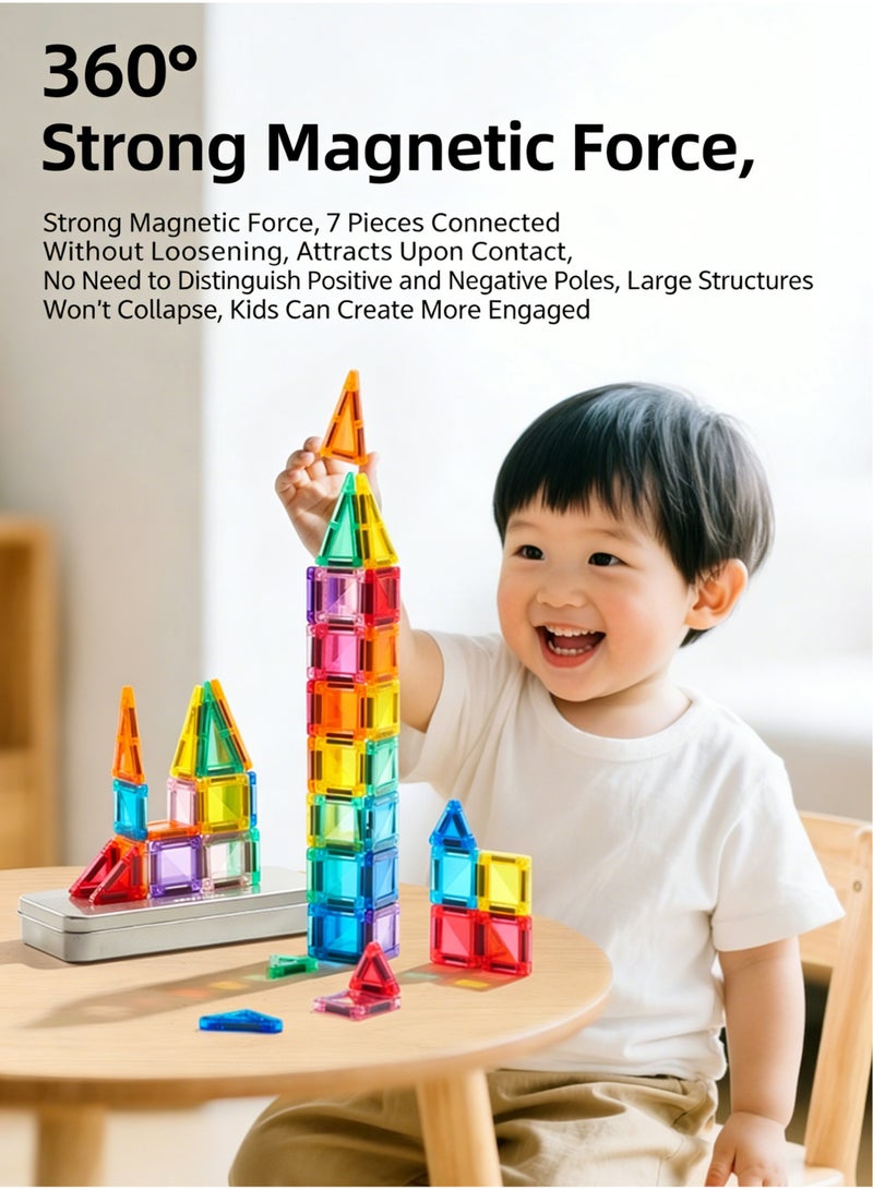 AuliceVerse 38  PCS Magnetic Tiles Building Blocks Set – Magnet Toys for Kids & Toddlers, STEM Learning Montessori Construction Toy, Educational Creative Building Blocks for 3+ Year Old Boys & Girls - Image 2