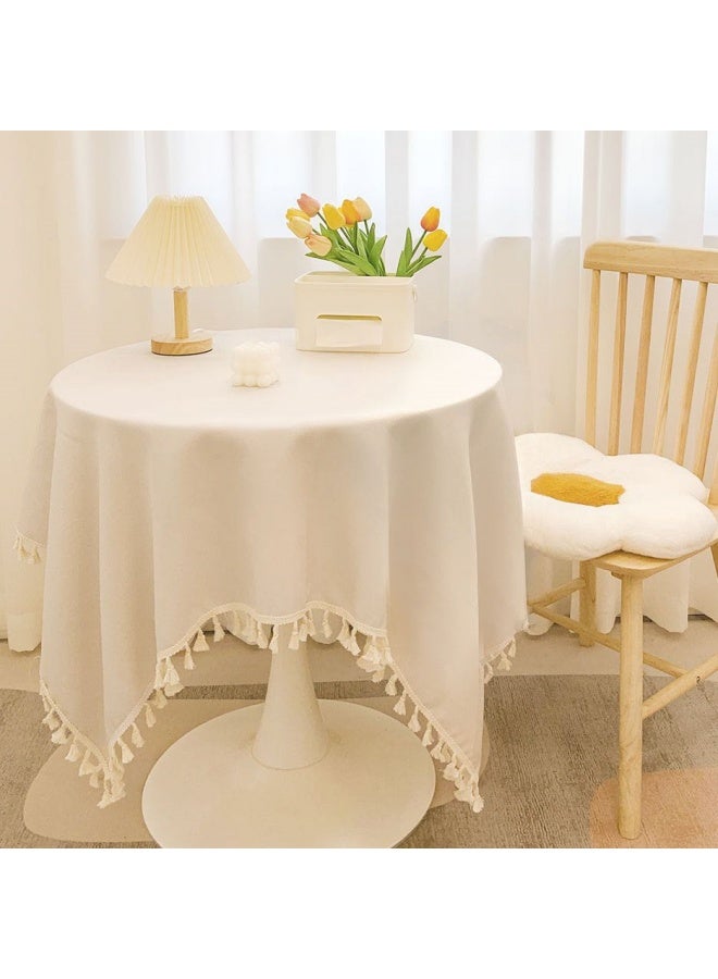 شبيلي مفرش طاولة مربع مقاس 140×140 سم، مفرش طاولة للطاولات المربعة والمستديرة، مفرش طاولة مقاوم للغبار وقابل للغسل، غطاء طاولة كلاسيكي لحفلات الزفاف والمنزل والمطبخ والمطعم - Image 2