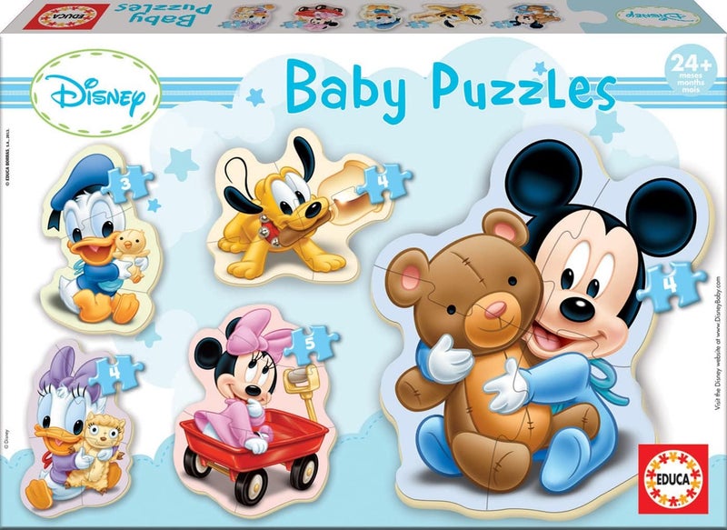 Educa - Baby Mickey Mouse 5 Progressive Puzzles from 3 to 5 Pieces Children's Puzzle for Babies 2 Years 24 Months Children's Disney Puzzle (13813) - Image 1