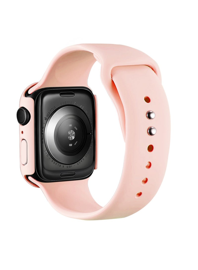 GULFLINK Silicone Watchbands 200mm Length with Protective Case Cover for Apple iWatch 7 41mm - Image 2