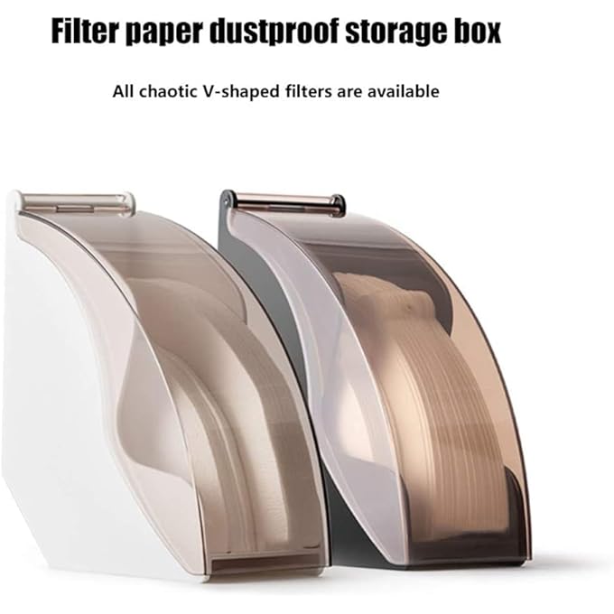 ريحني صندوق فلتر القهوة، حامل ورق فلتر أكريليك، ورق فلتر V60، ورق فلتر، صندوق غبار، حامل تخزين مناسب لورق الفلتر، حامل متجدد للمقهى المنزلي، استخدم الأبيض - Image 5