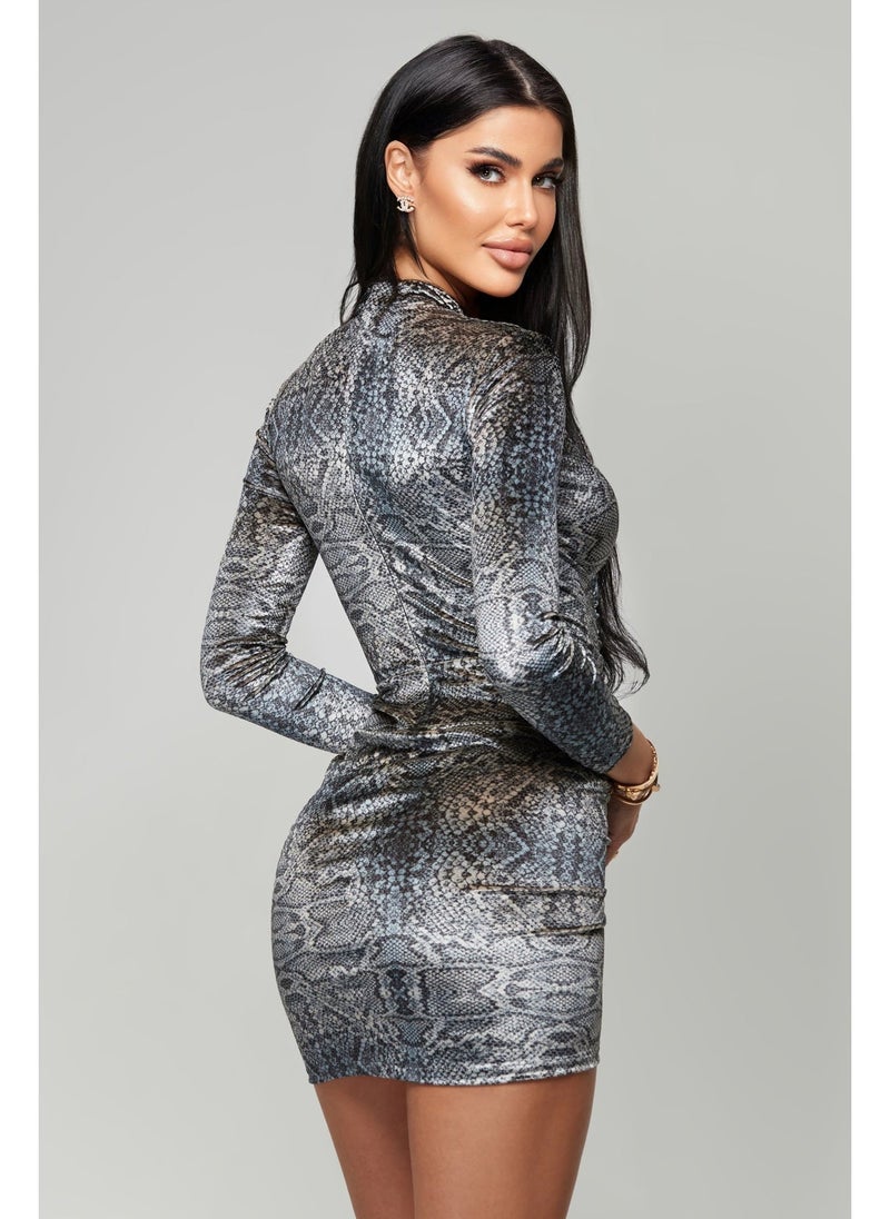 انيتاس فستان بطبعة جلد الثعبان - Image 3