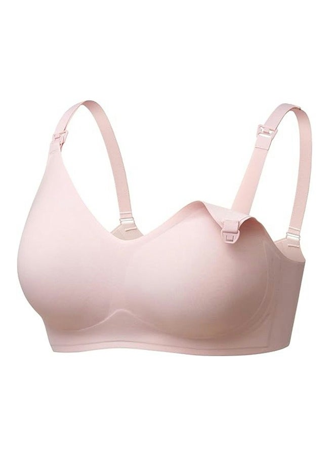 Lupantte Ultra Comfort Breastfeeding Seamless Maternity Nursing Bra, Pink 