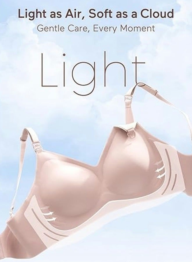 Lupantte حمالة صدر للرضاعة الطبيعية مريحة للغاية بدون درزات، باللون الوردي - Image 2