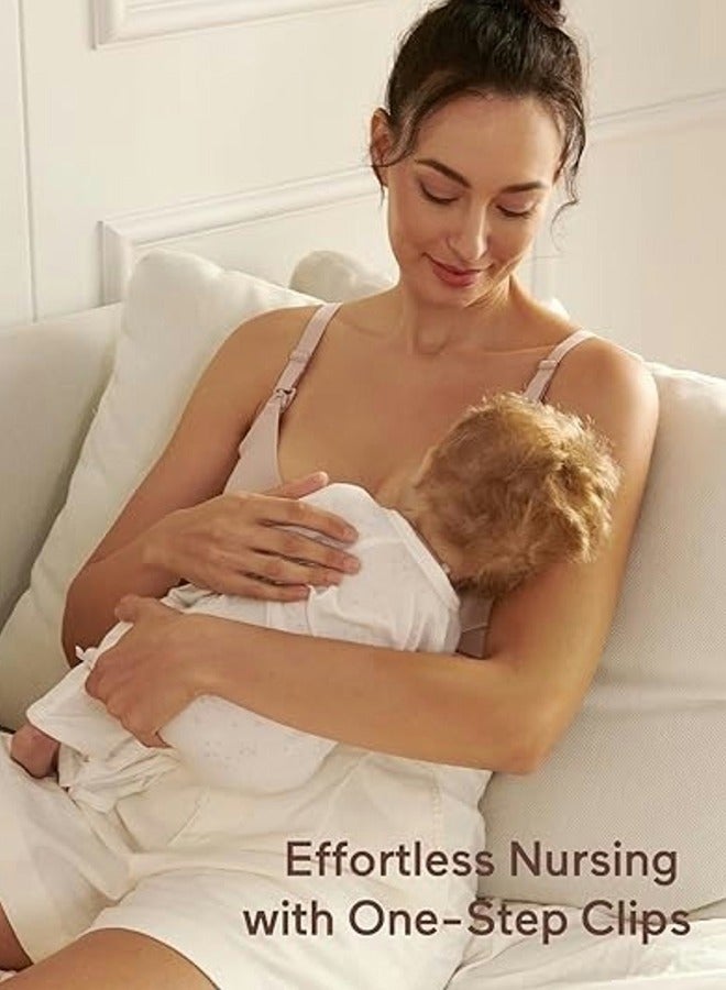 Lupantte حمالة صدر للرضاعة الطبيعية مريحة للغاية بدون درزات، باللون الوردي - Image 5