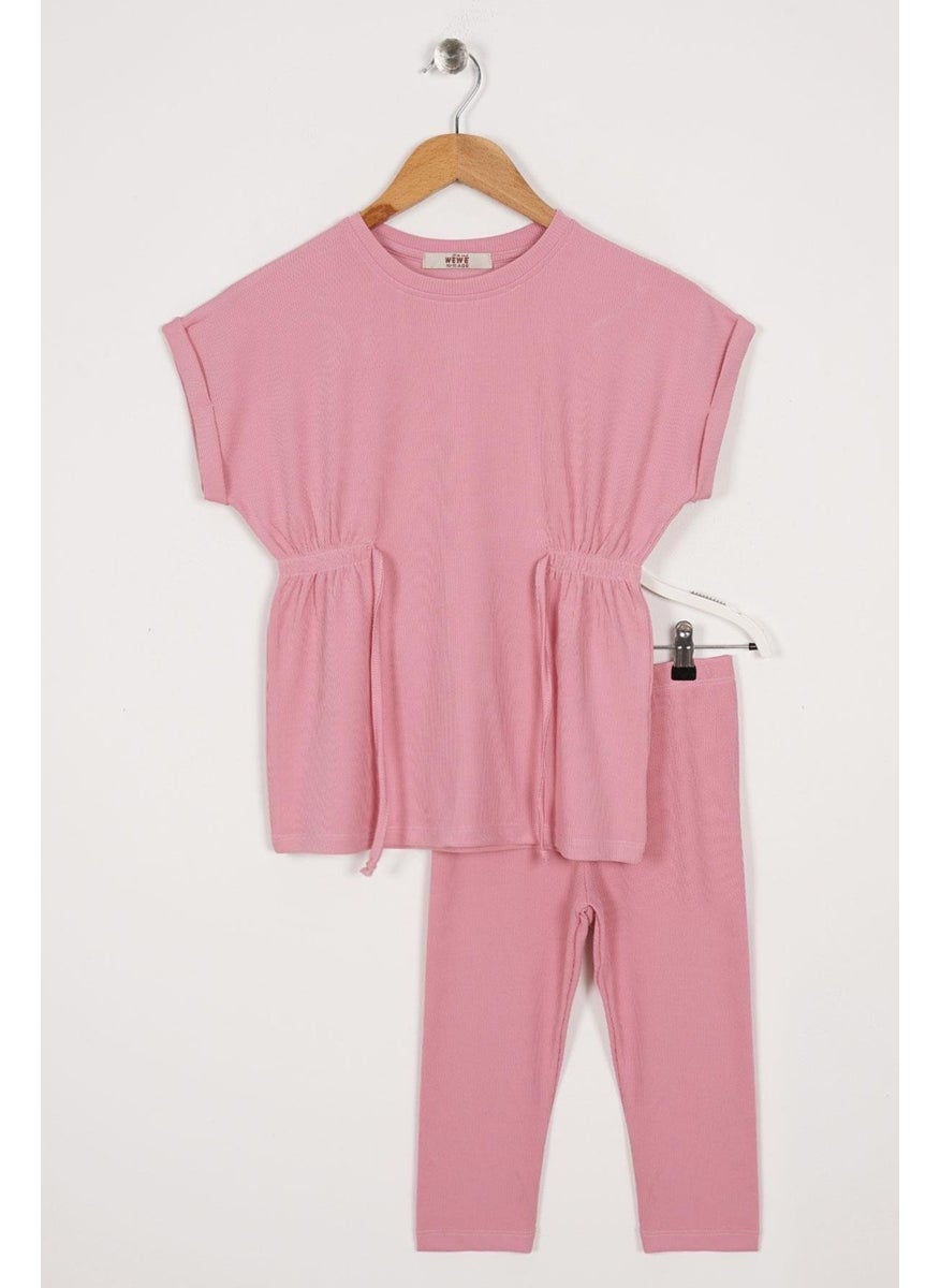 WEWE Crew Neck Pink Color Girls Thai Suit  - Image 1