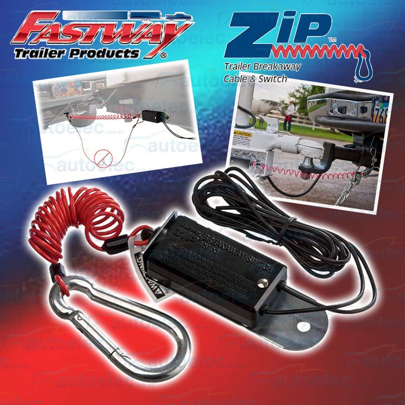 Fastway Zip 4 Foot Breakaway Cable with Electric Brake Switch 80002040 RED